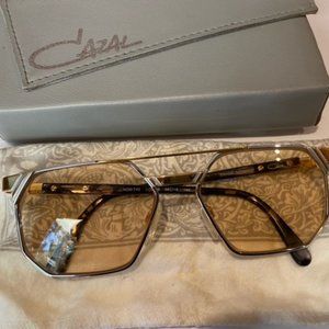 "Cazal"  designer eyeglass frame gold/brown tortoise temples